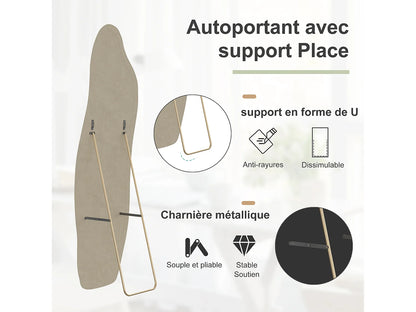 Miroir Psyché Japandi Velours Blanc - Moderne