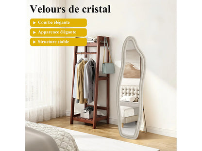Miroir Psyché Japandi Velours Blanc - Moderne