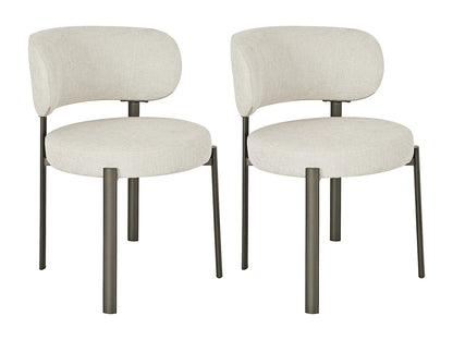 Lot 2 Chaises Japandi Texture Bronze Crème - Asilova