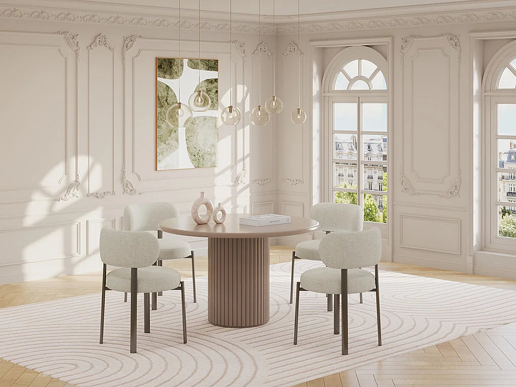 Table Ronde Japandi Mdf Marron - Tamarzo