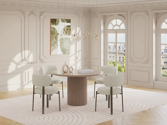Table Ronde Japandi Mdf Marron - Tamarzo