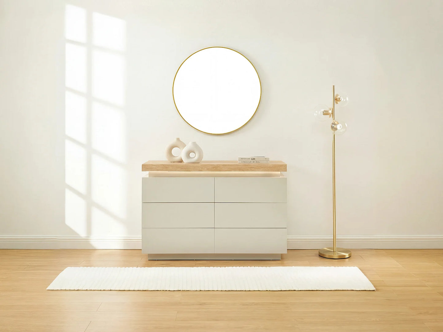 Commode Japandi Six Tiroirs Leds - Halo