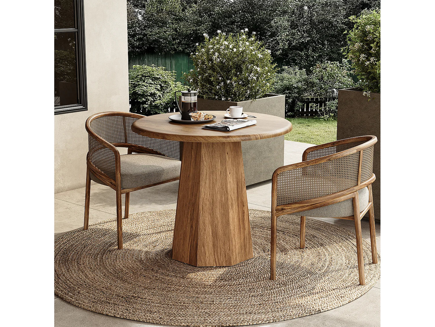 Petite Table Japandi Piétement Octogonal - Cuisine