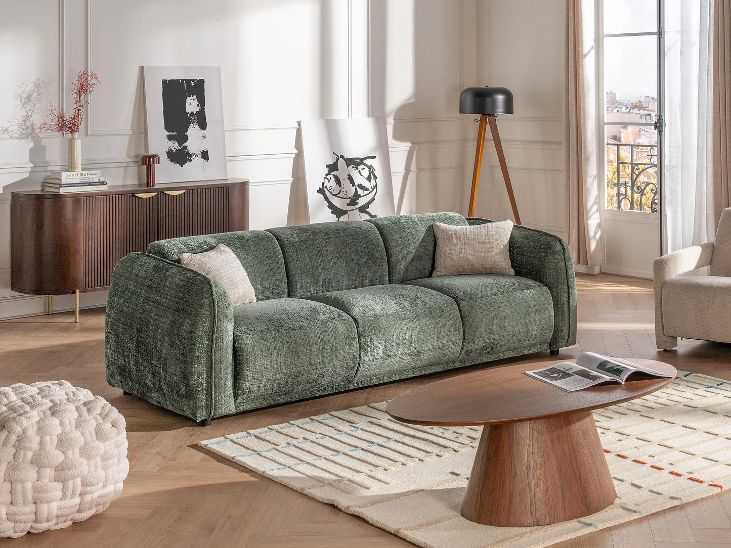 Table Basse Japandi Ovale en Noyer - Antelada