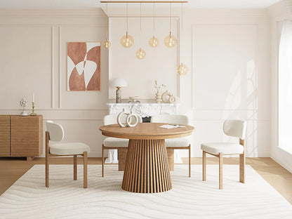Table Extensible Japandi Placage Chêne Naturel - Carmiza