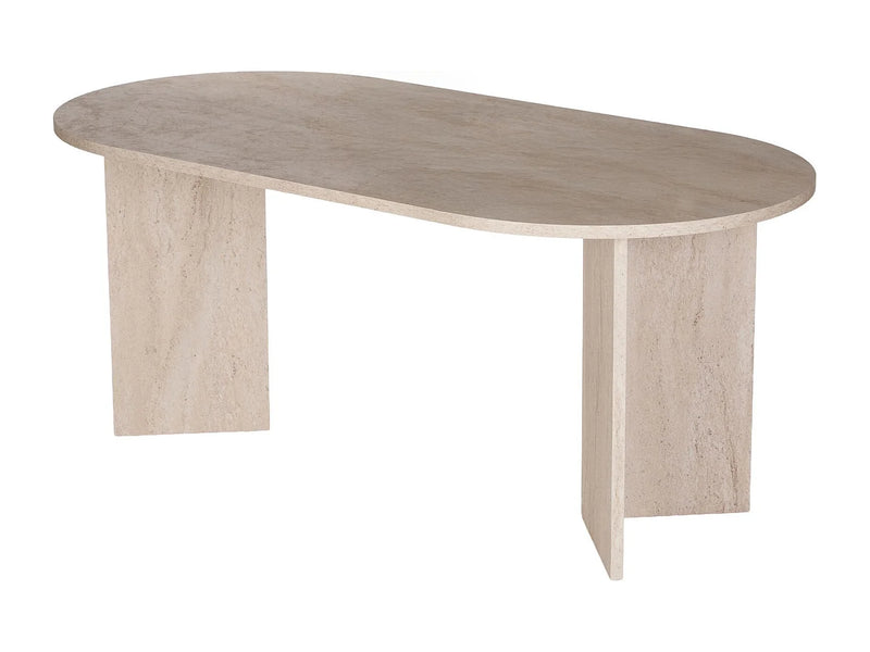 Table Bois Japandi Design Travertin - Sablin