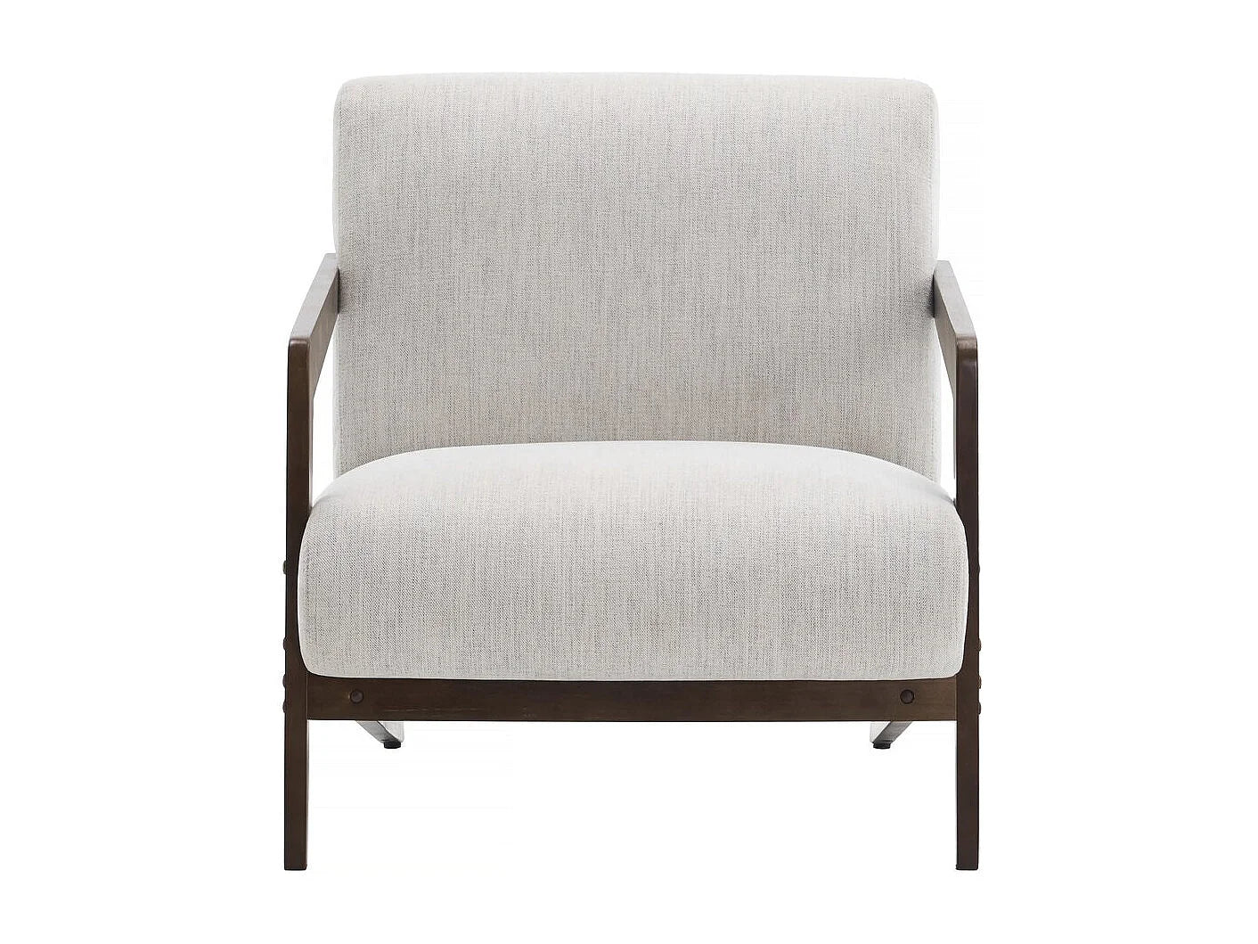 Fauteuil Japandi Bois Et Tissu Beige - Lena