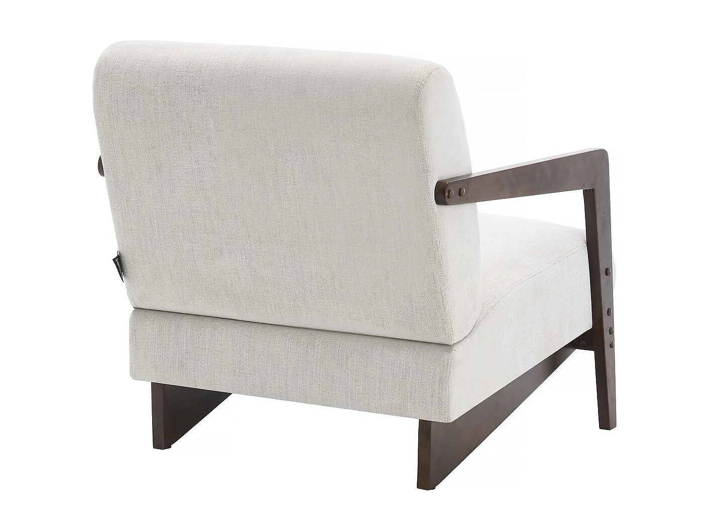 Fauteuil Japandi Bois Et Tissu Beige - Lena