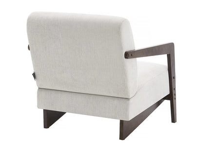 Fauteuil Japandi Bois Et Tissu Beige - Lena