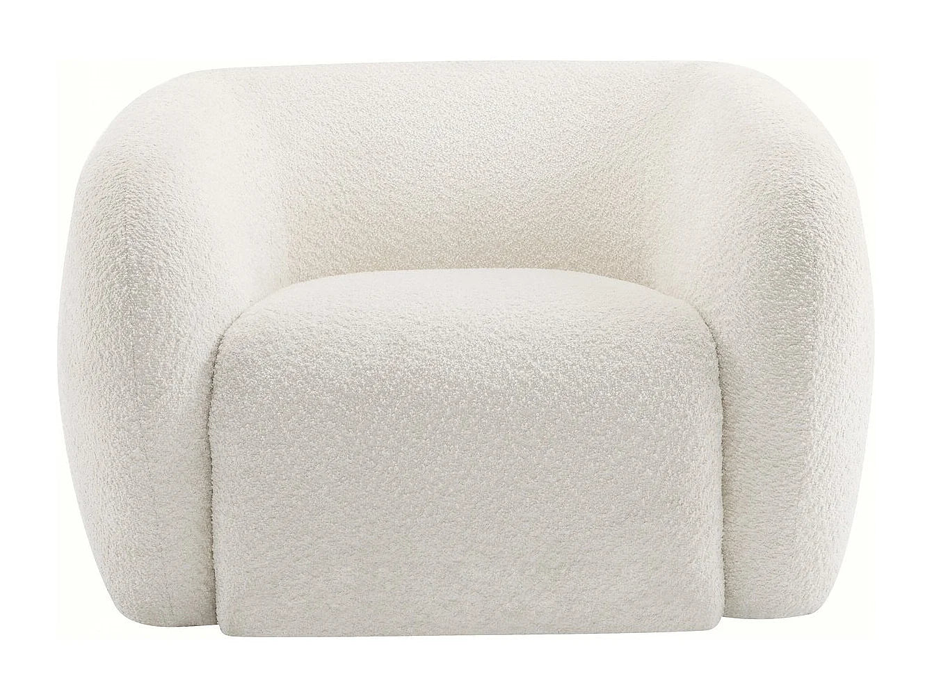 Fauteuil Japandi Design Bouclette Blanc - Washington