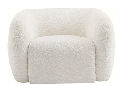 Fauteuil Japandi Design Bouclette Blanc - Washington