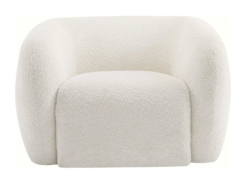 Fauteuil Japandi Design Bouclette Blanc - Washington