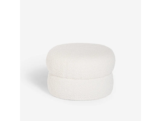 Pouf Teddy Japandi Blanc Boucle - Raion