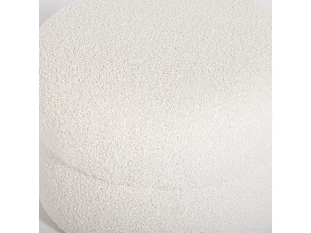 Pouf Teddy Japandi Blanc Boucle - Raion
