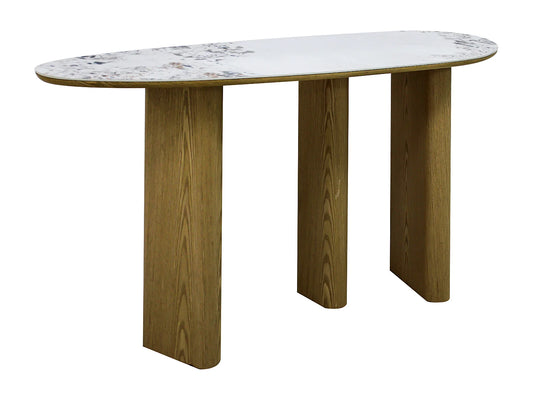 Console Céramique Japandi Marbre Blanc - Modreyo