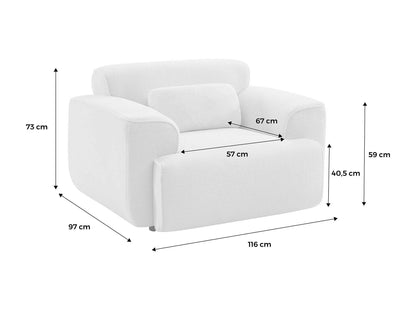 Fauteuil Japandi Bouclette Blanche Arrondi - Wallas
