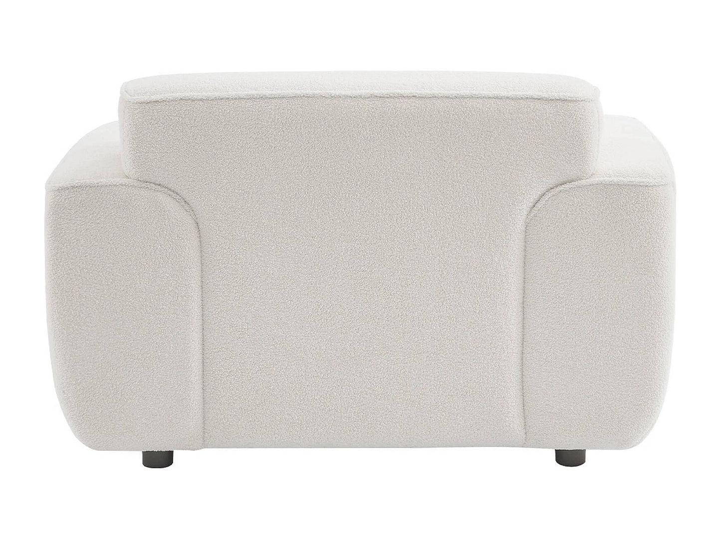 Fauteuil Japandi Bouclette Blanche Arrondi - Wallas
