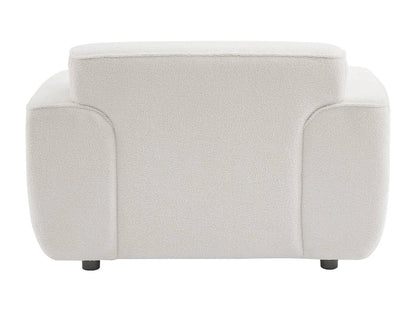 Fauteuil Japandi Bouclette Blanche Arrondi - Wallas