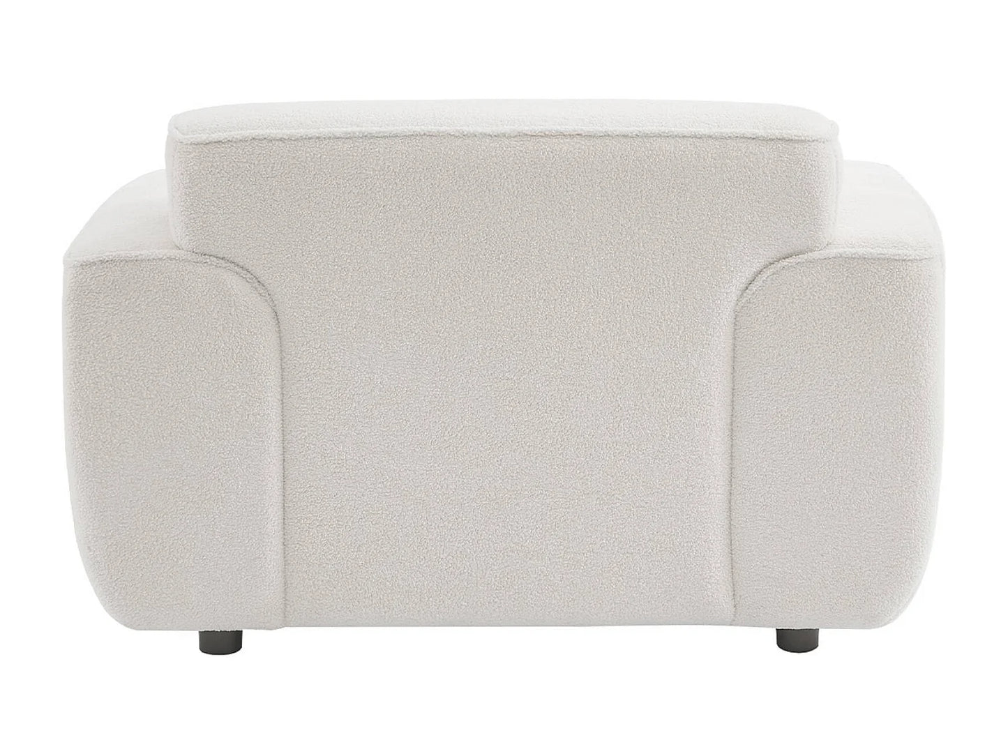 Fauteuil Japandi Bouclette Blanche Arrondi - Wallas