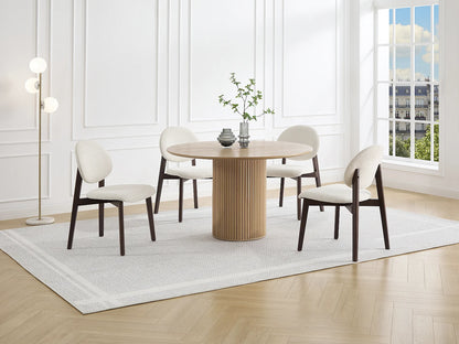 Chaise Japandi Texture Naturel Foncé Crème - Marleni