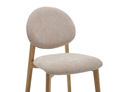 Lot De 6 Chaises Japandi Texture Naturel Clair - Marleni