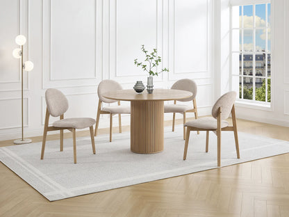 Lot De 6 Chaises Japandi Texture Naturel Clair - Marleni
