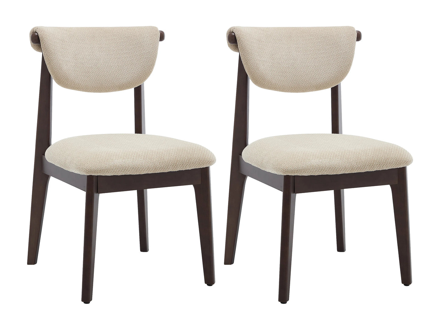 Lot De 2 Chaises Japandi Texture Beige Hévéa - Gabiel