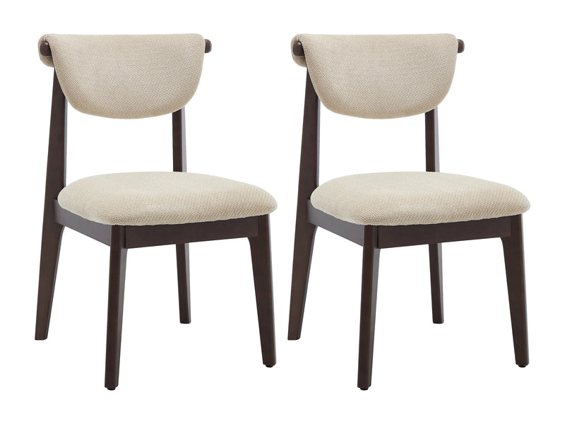 Lot De 2 Chaises Japandi Texture Beige Hévéa - Gabiel