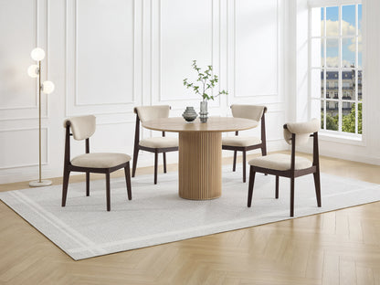 Lot De 2 Chaises Japandi Texture Beige Hévéa - Gabiel
