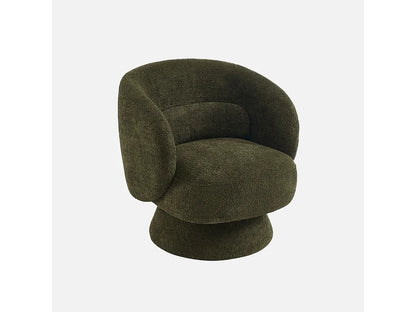 Fauteuil Japandi Pivotant Tissu Kaki - Elias