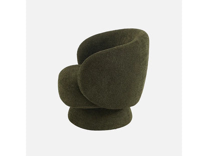 Fauteuil Japandi Pivotant Tissu Kaki - Elias