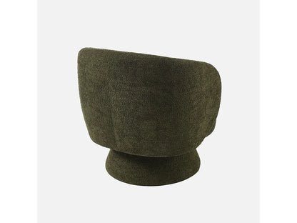 Fauteuil Japandi Pivotant Tissu Kaki - Elias