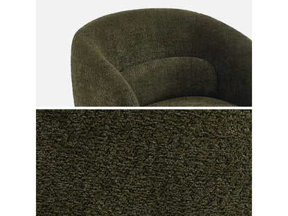 Fauteuil Japandi Pivotant Tissu Kaki - Elias