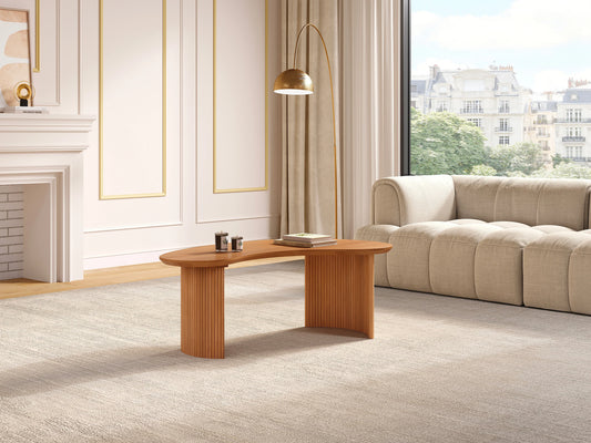Table Basse Japandi Organique avec Pieds Cannelés - Tamenia
