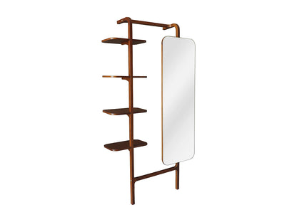 Étagère Murale Japandi Miroir Hévéa - Zorvina