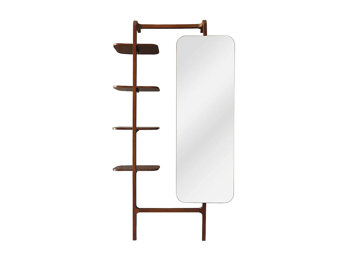 Étagère Murale Japandi Miroir Hévéa - Zorvina