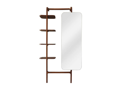 Étagère Murale Japandi Miroir Hévéa - Zorvina