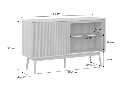 Buffet Linéaire Japandi Bois Naturel - Linear