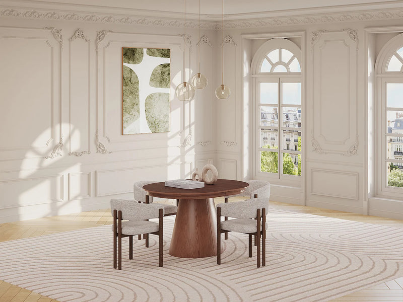 Table Extensible Japandi Frêne Naturel Foncé - Prisla