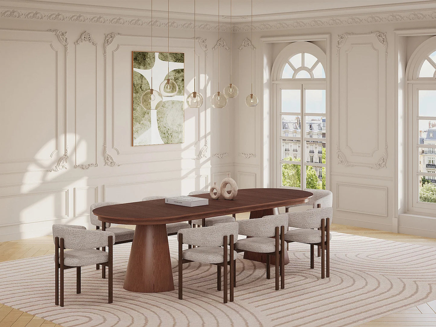 Table Extensible Japandi Frêne Naturel Foncé - Prisla