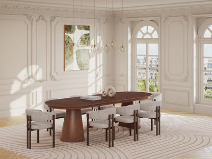 Table Extensible Japandi Frêne Naturel Foncé - Prisla