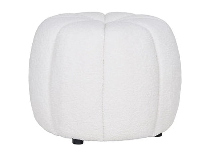 Pouf Contrasté Japandi Rond Blanc - Pumba