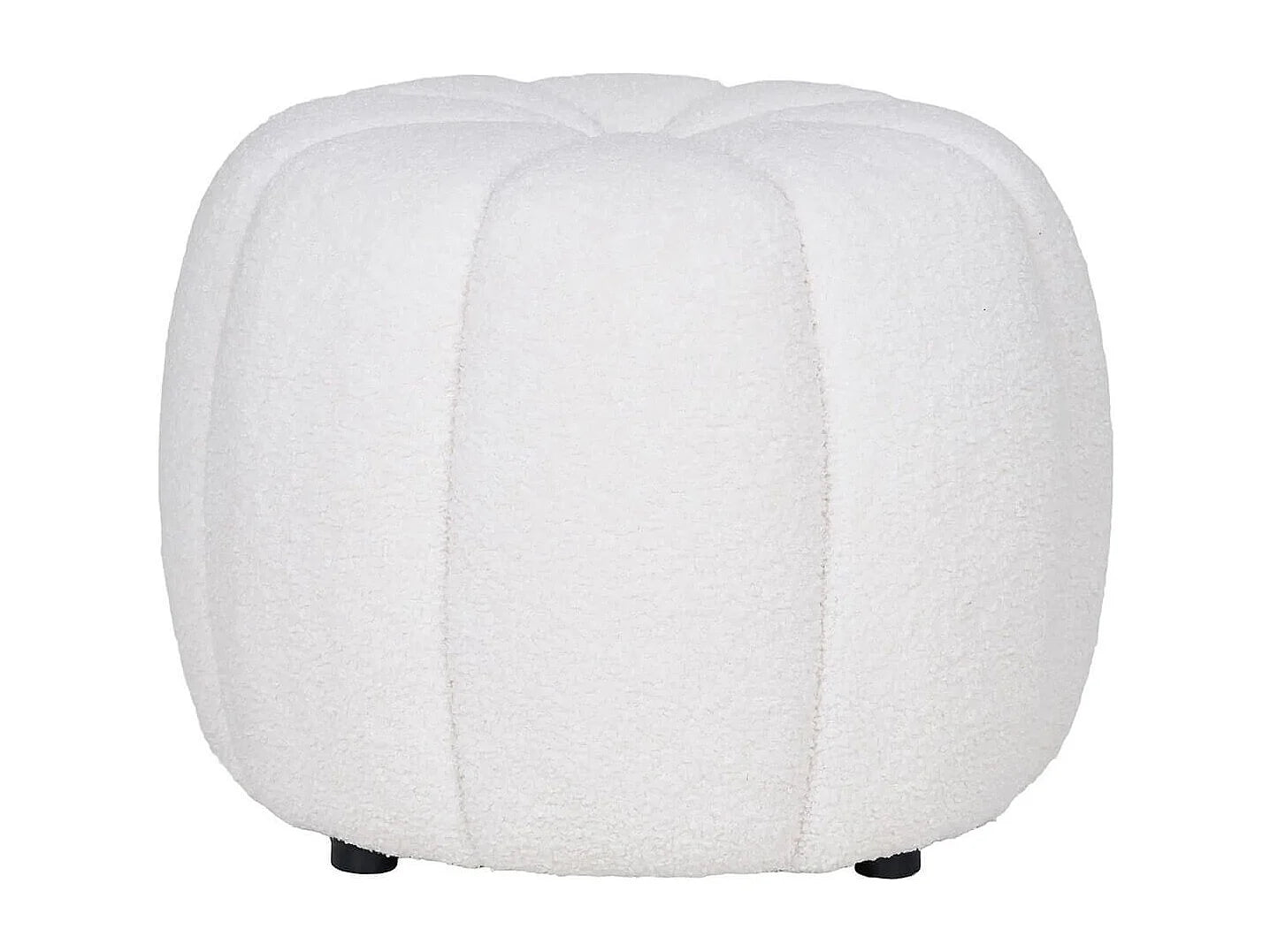 Pouf Contrasté Japandi Rond Blanc - Pumba