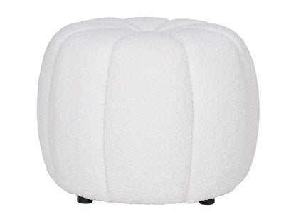 Pouf Contrasté Japandi Rond Blanc - Pumba
