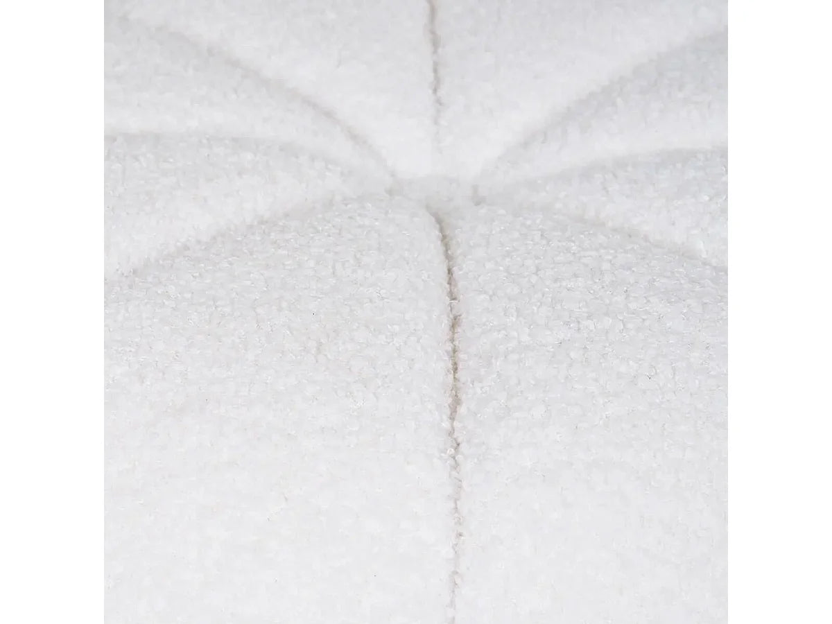 Pouf Contrasté Japandi Rond Blanc - Pumba
