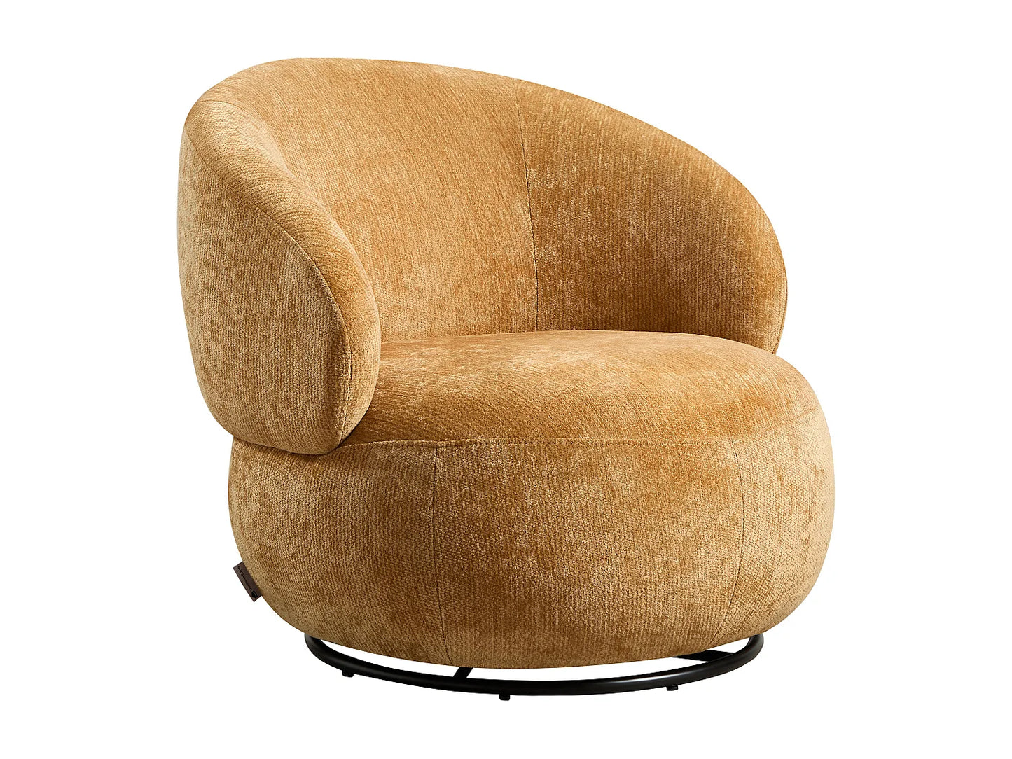 Fauteuil Japandi Rotatif Texturé Jaune - Lacazo