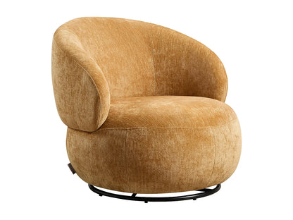Fauteuil Japandi Rotatif Texturé Jaune - Lacazo