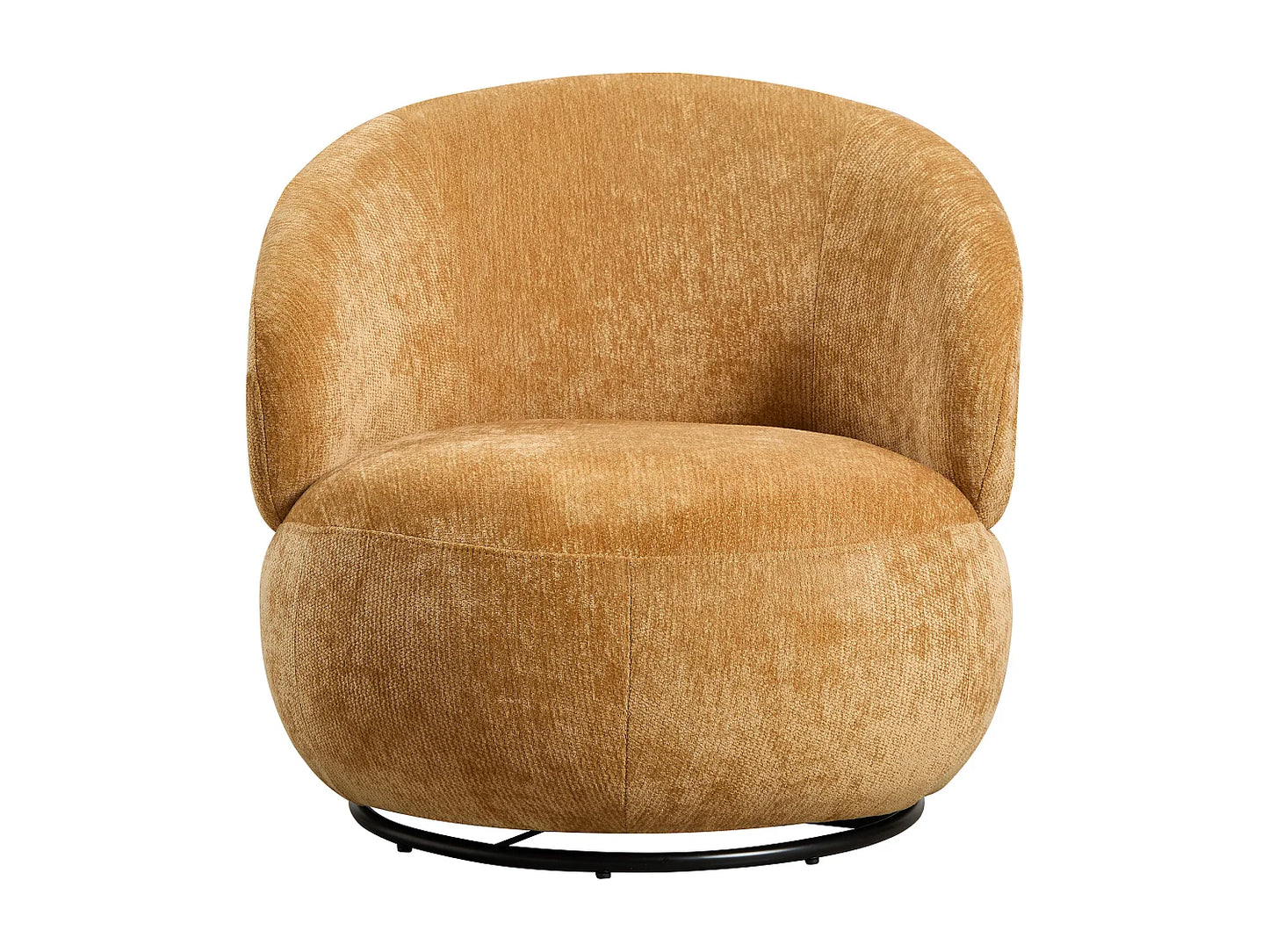 Fauteuil Japandi Rotatif Texturé Jaune - Lacazo