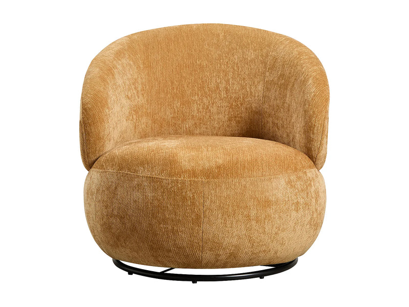 Fauteuil Japandi Rotatif Texturé Jaune - Lacazo