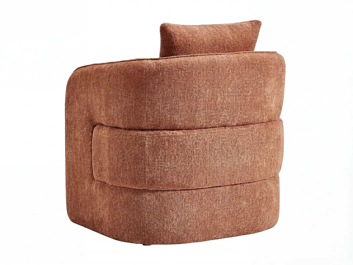 Fauteuil Japandi Tissu Chiné Terracotta - Lanito